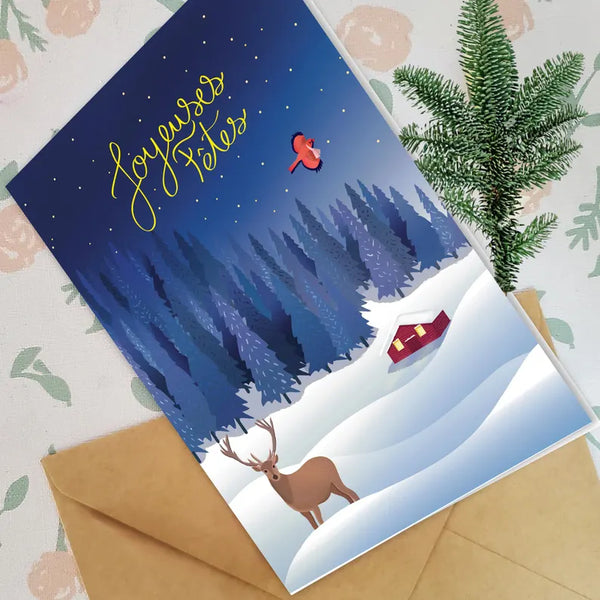 Carte de voeux Le cerf