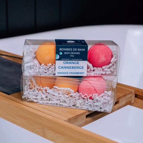 Trio de bombes de bain Orange canneberge.