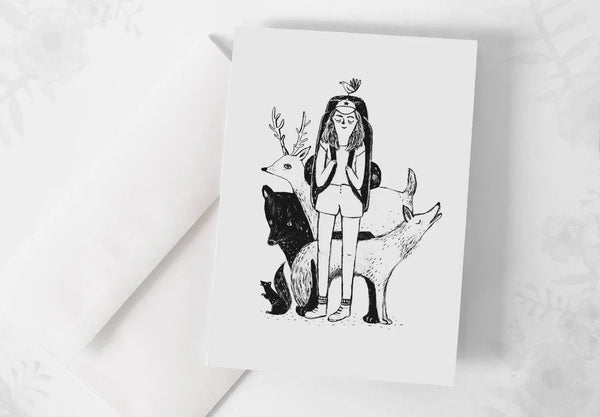 Carte de souhaits La voyageuse - arloca