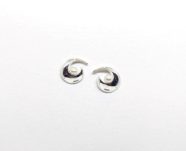 Boucles d'oreilles Demi-lune avec perle - arloca