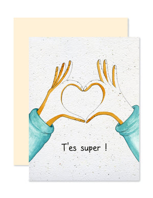 Tarjeta de felicitación plantable ¡Eres genial!