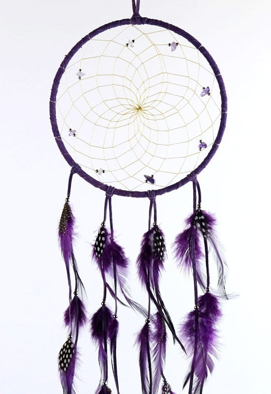 Capteur de rêves 6" Violet avec pierres semi-précieuses - arloca