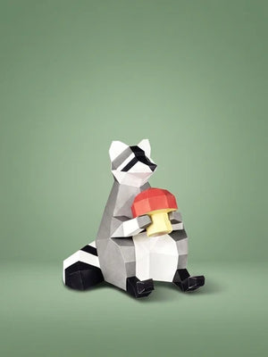 3D Puzzle Kit: The Sitting Raccoon