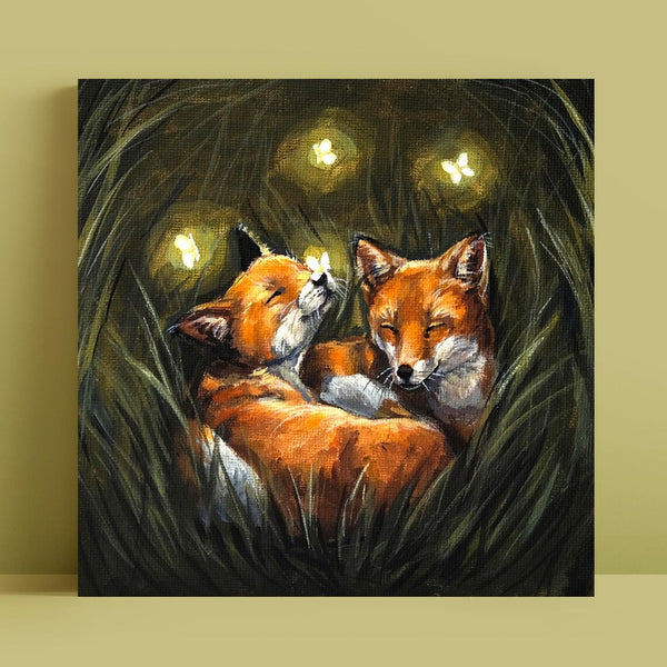 Affiche Bébés renards allongés