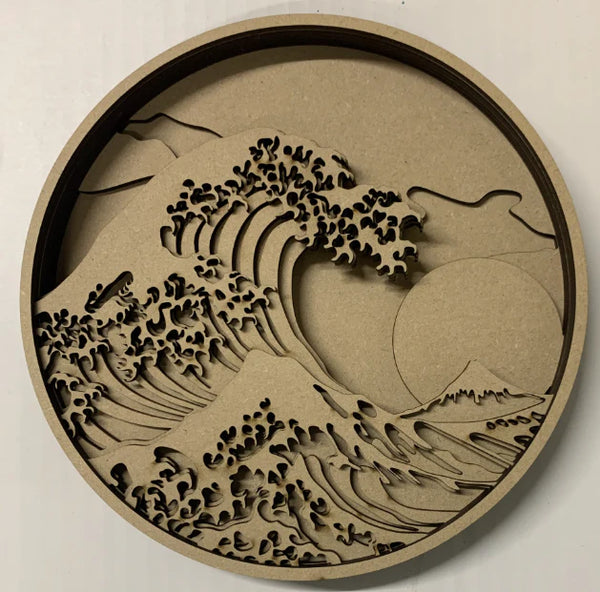 Kit d'artisanat de boîte d'ombre Les vagues