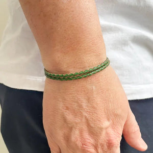 Bracelet en cuir italien tressé  Sicile.