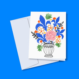 Carte de souhaits Bouquet de fleurs de lys - arloca