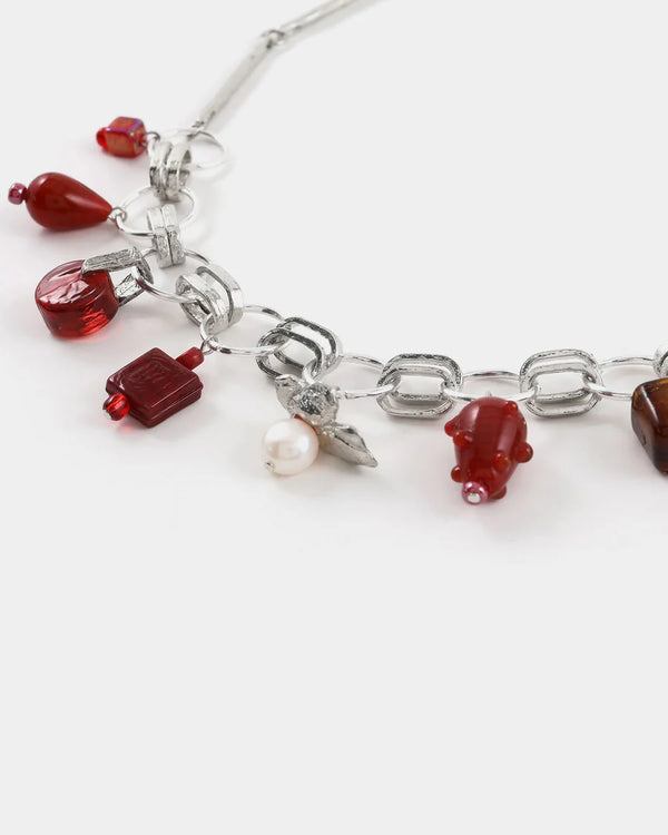 Collier Tiaki argent et cerise