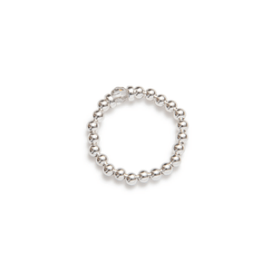 Bague élastique en argent et cristal - arloca