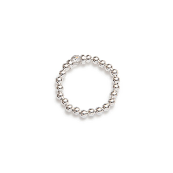 Bague élastique en argent et cristal - arloca