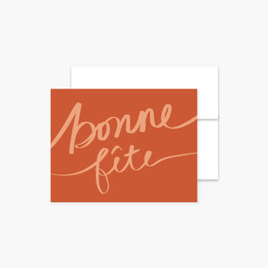 Carte de souhaits Bonne fête calligraphie - arloca