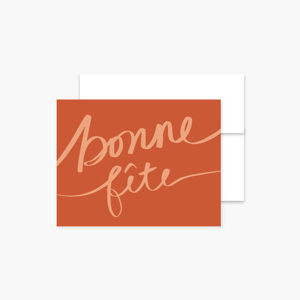 Carte de souhaits Bonne fête calligraphie - arloca