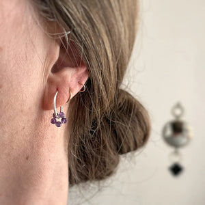 Boucles d'oreilles argent/fleur amethyste - arloca