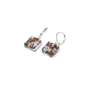 Boucles d'oreilles en verre à motif suspendu - arloca