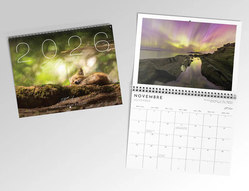 Calendrier 2026 Nature sauvage du Québec arloca