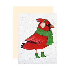 Carte de voeux plantable Le cardinal.