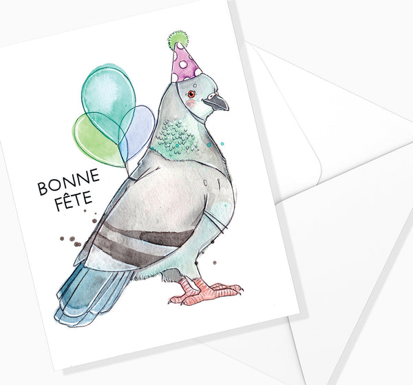 Carte de souhaits Bonne fête Pigeon