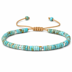 Bracelet  pour hommes Heishi en Pierre Empereur Turquoise – Ibiza.