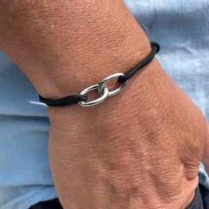 Bracelet pour hommes en cordon tressé noir – Braga.