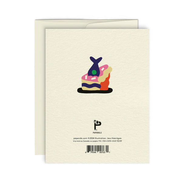Carte de souhaits Chat festif - arloca
