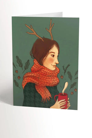 Carte de souhaits Femme au café - arloca