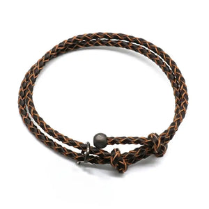 Bracelet en cuir italien tressé  Sicile.