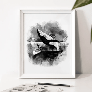 Affiche Baleine Jeu de confiance - arloca