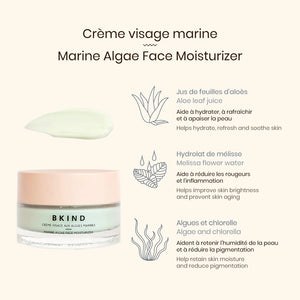 Hydratant et revitalisant  pour le visage d'algues marines - Jour et nuit.