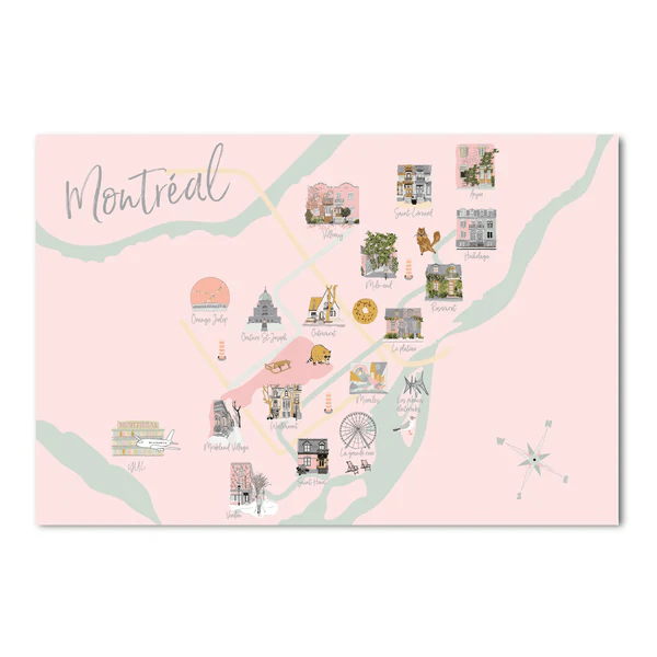Carte postale Carte de Montréal - arloca