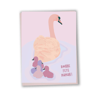 Carte de souhaits Bonne Fête Maman cygnes - arloca