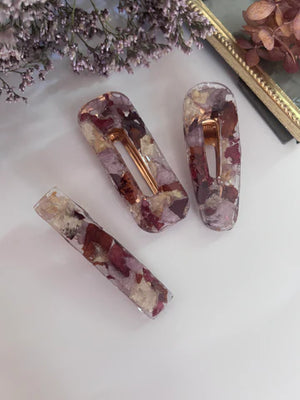 Barrettes en fleurs séchées surcyclées - arloca