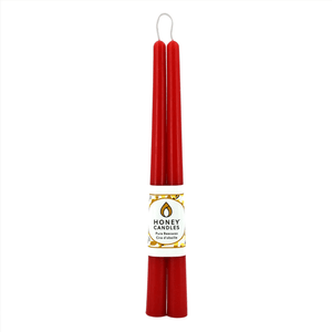 Bougies en cire d'abeille 12 po Rouge (paquet de 2) - arloca