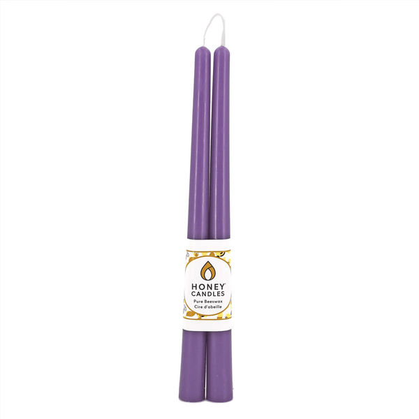 Bougies en cire d'abeilles 12 po Lilas (paquet de 2) - arloca