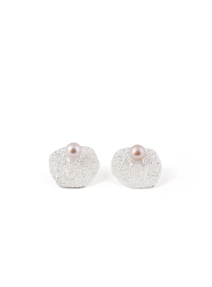 Boucles d'oreilles Flora argent et perle rose - arloca