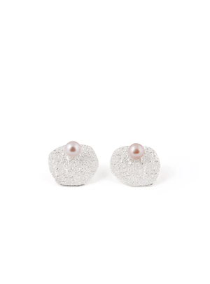 Boucles d'oreilles Flora argent et perle rose - arloca