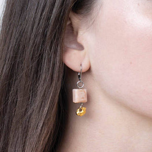 Boucles d'oreilles Clemence rose - arloca