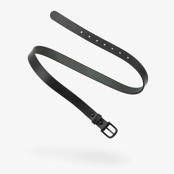 Ceinture 1" en cuir noir et boucle noire - arloca