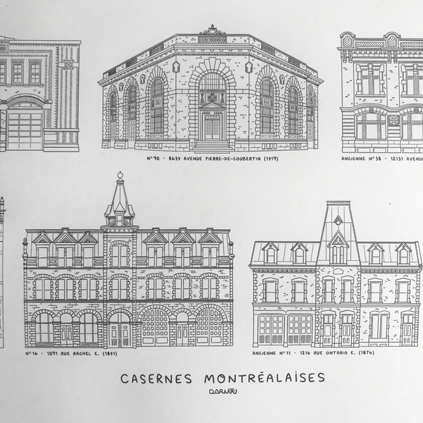 Affiche Les casernes de Montréal 18"x24" - arloca