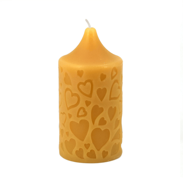 Bougie de cire d'abeille Coeurs - arloca