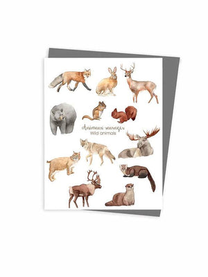 Carte de souhaits Animaux sauvages - arloca