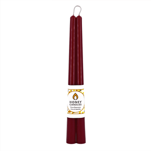 Bougies en cire d'abeille 12 po Bourgogne (paquet de 2) - arloca