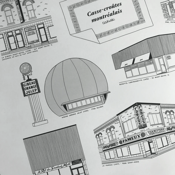Affiche Casse-croûte montréalais 18"x24" - arloca