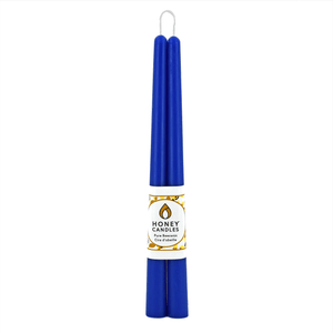 Bougies en cire d'abeilles 12 po. Bleu (paquet de 2) - arloca