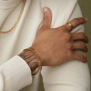 Bracelet miami en or pour homme.