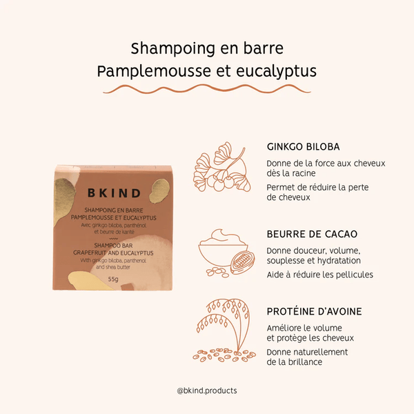 Shampoing en barre Pamplemousse et eucalyptus - arloca