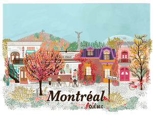 Affiche Art de Montréal, collage d'architecture par Anja Jane