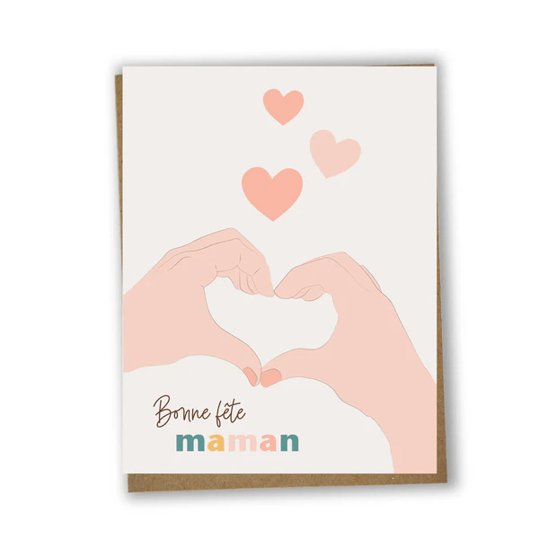 Carte de souhaits Bonne fête maman coeurs - arloca