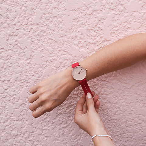 Montre pour femme rose foncé flash/rose et or - arloca