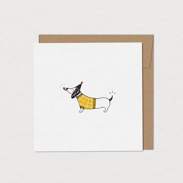Carte de souhaits Chien saucisse