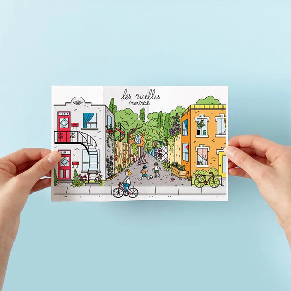 Carte de souhaits à déplier Ruelles de Montréal